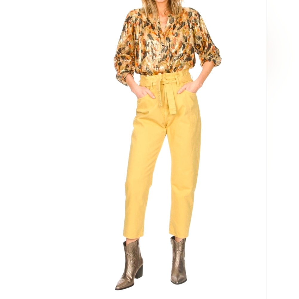 Ba&sh Paperbag Lady pants Jalia yellow buttery Size 2